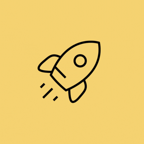 Gif som föreställer en raket i uppåtgående rörelse